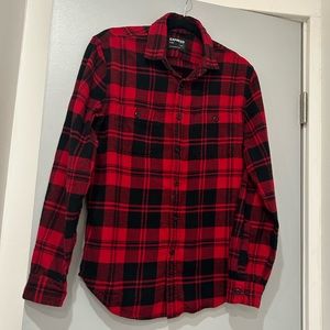 Express Red Plaid Flannel Shirt